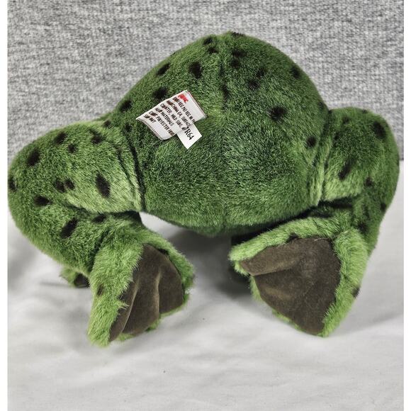 GUND VINTAGE 80's GREEN JEREMIAH "SITTING BULLFROG PLUSH" TOY CROAKING RATTLE 8" - Picture 5 of 9